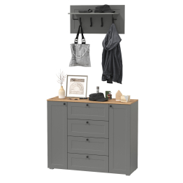 Комод четыре ящика и две дверки и вешалка для одежды Остин