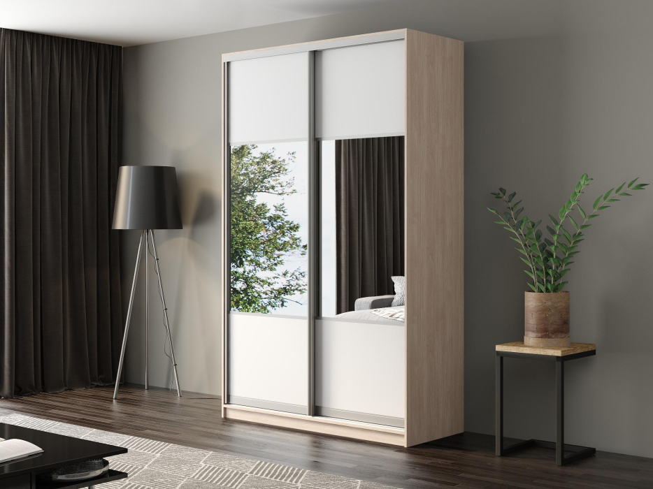 Шкафы-купе, Шкаф-купе Айсберг 150 ШАМОНИ СВЕТЛЫЙ (белый/комбинированный)