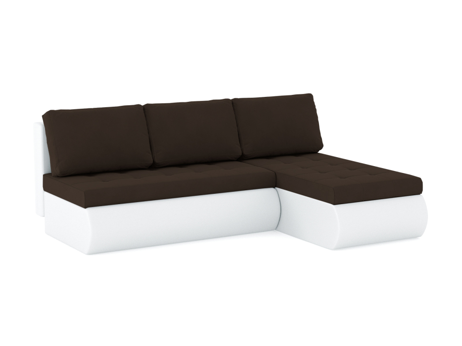 Диваны угловые в гостиную, Диван-кровать угловой Кормак без подлокотников, велюр /кож.зам