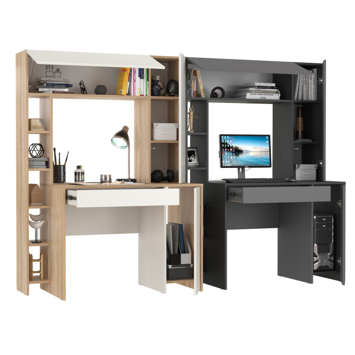 Прямые компьютерные столы, Два стола с надстройкой Mobi Комфорт 12.71