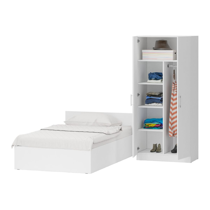 Спальные гарнитуры, Кровать односпальная 1200 со шкафом для одежды 2-х створчатым Стандарт