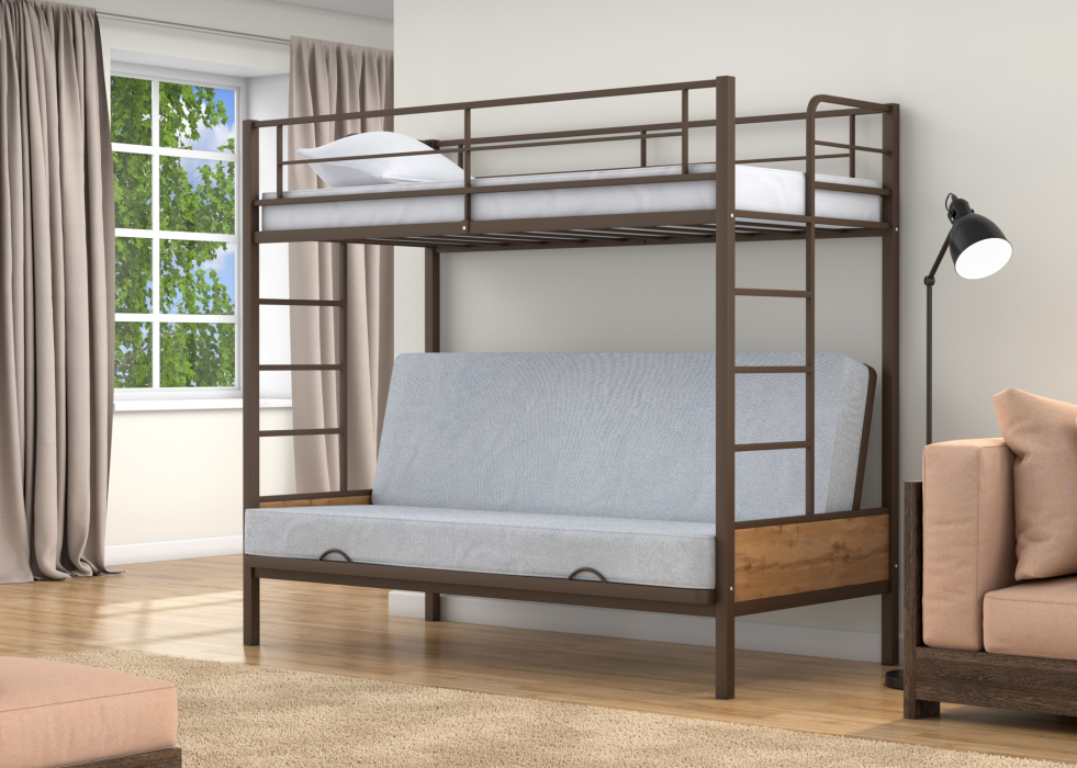 Для подростков, Двухъярусная кровать-диван Дакар 1 (вставки дуб ватан)