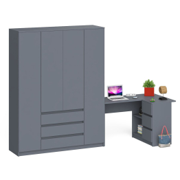 Стол компьютерный угловой с тумбой справа и шкаф 1600 Мори