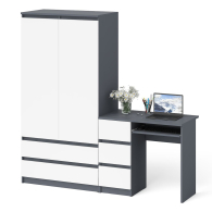 Компьютерные столы, Стол компьютерный с тремя ящиками слева и шкаф-комод МШ900 три ящика и две двери Мори