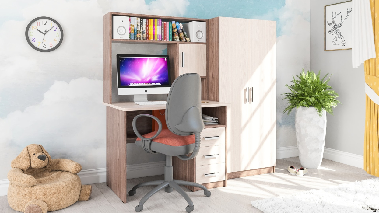 Прямые компьютерные столы, Стол компьютерный со шкафом СК-9