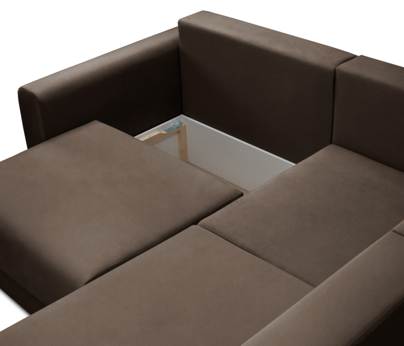 Диваны угловые в гостиную, Диван угловой Мэдисон Лонг со спальным местом, микровелюр