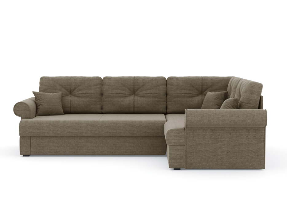 Диваны угловые в гостиную, Диван-кровать угловой Мирта дельфин, рогожка Люкс