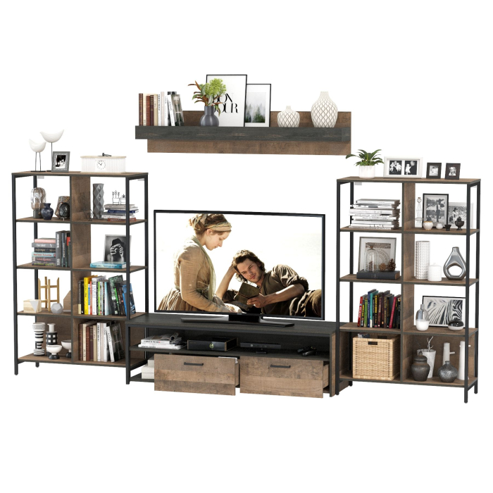 Стенки для гостиной, Трувор гостиная со стеллажами и полкой № 127