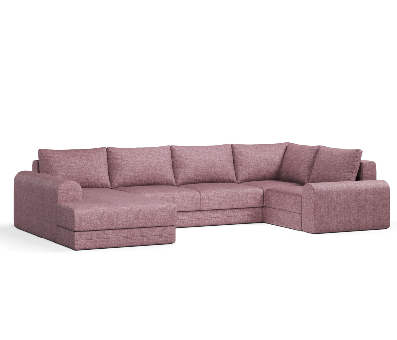 Диваны угловые в гостиную, Угловой диван Модерно П-образный, рогожка