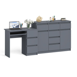 Комод-тумба Мори 1200 и компьютерный стол Мори МС-6 правый