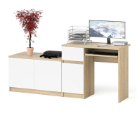 Прямые компьютерные столы, Компьютерный стол ящик и дверка Мори МС-1 левый с широкой тумбой 900