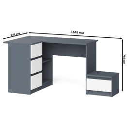 Компьютерный стол угловой Мори МС-16 левый и тумбочка на 400