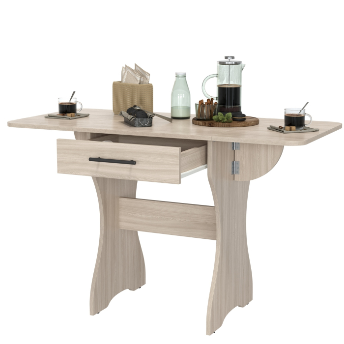 Обеденные столы, Стол обеденный раскладной с ящиком 6-02.120