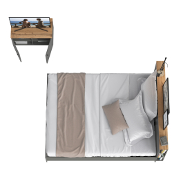 Двуспальная кровать с ортопедическим основанием и тумба двухдверная Остин