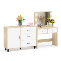 Туалетные столики, Стол туалетный для спальни с лампочками СТ-5 и тумба-комод 122-1204