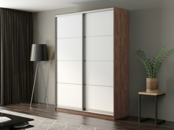 Шкаф-купе Айсберг 180 ШАМОНИ ТЕМНЫЙ (белый/глухой)