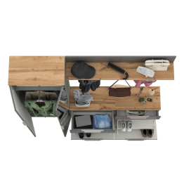 Шкаф для верхней одежды двери зеркало с обувницами и вешалками Октава