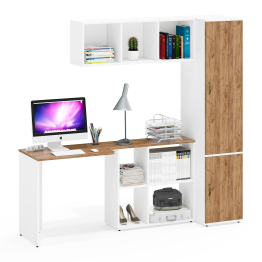 Стол-трансформер с навесной полкой Лидер-8 и функциональным пеналом МД 23Б