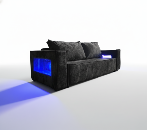 Диван-кровать еврокнижка Лофт Люкс  с подсветкой , 140,плюш