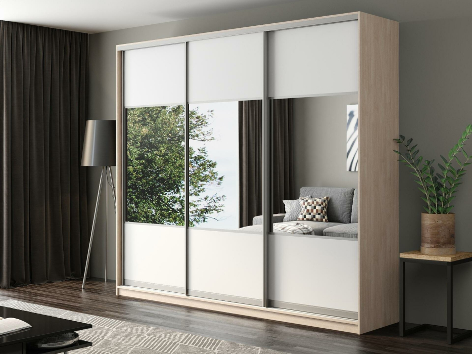 Шкафы-купе, Шкаф-купе Айсберг 260 ШАМОНИ СВЕТЛЫЙ (белый/комбинированный)