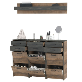 Три тумбы для обуви и навесная полка Трувор