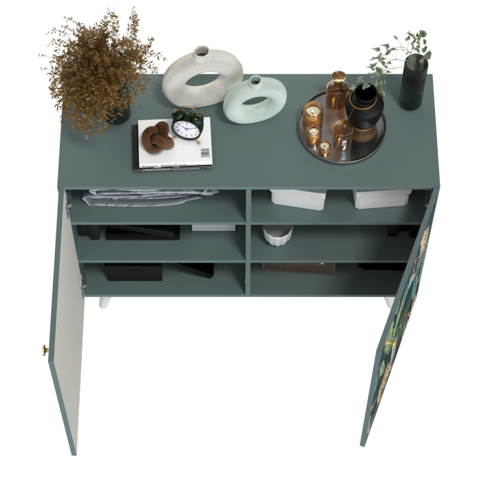 Комоды, Комод-тумба Либера 16.230.01, фасады с рисунком Тропический лес  