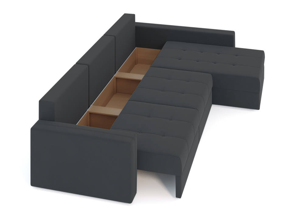 Диваны угловые в гостиную, Диван-кровать угловой Брест 3 секции еврокнижка, велюр