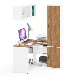 Компьютерный стол с навесной полкой и пенал 21Б Лидер-8