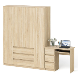 Стол компьютерный однотумбовый левый со шкафом МШ1600 Мори