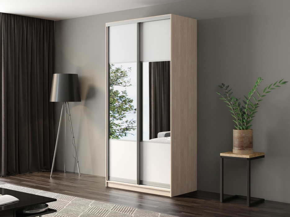 Шкафы-купе, Шкаф-купе Айсберг 130 ШАМОНИ СВЕТЛЫЙ (белый/комбинированный)