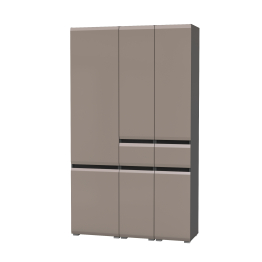 Стенка из шкафов Сидней из двух шкафов с ящиком и одного шкафа-витрины