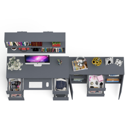 Двухтумбовый стол компьютерный с ящиками МС-2 с тумбой-комодом и полкой 1200 Мори