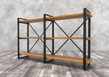 Стеллаж Айсберг Лофт 160х120-3 черный