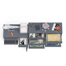 Комод 8-мь ящиков Мори МК1200 и правый компьютерный стол Мори МС-1