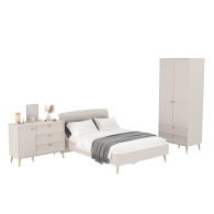 Спальные гарнитуры, Спальня Афина Сп-04 кровать 1400 с комодом и 2-х дверным шкафом для одежды