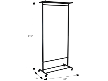 Вешалка гардеробная на колесах Мебелик М 9