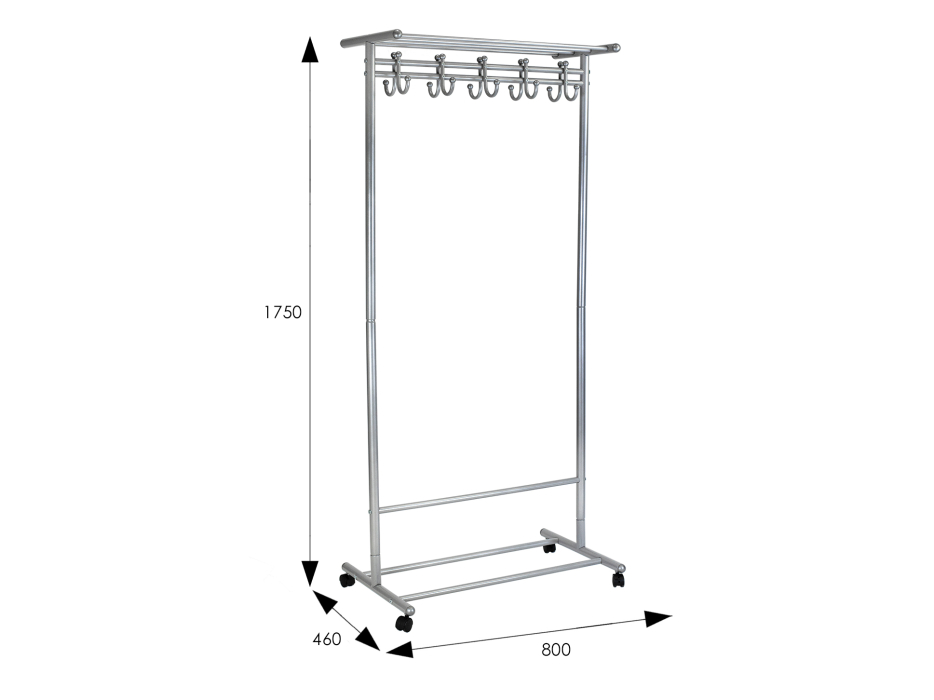 Напольные, Вешалка напольная на колесах Мебелик М 9 с крючками