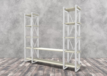 Стеллаж Айсберг Лофт 200х182-4 белый