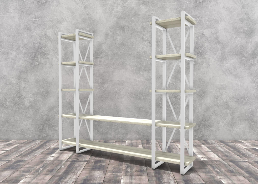 Стеллажи, Стеллаж Айсберг Лофт 200х182-4 белый