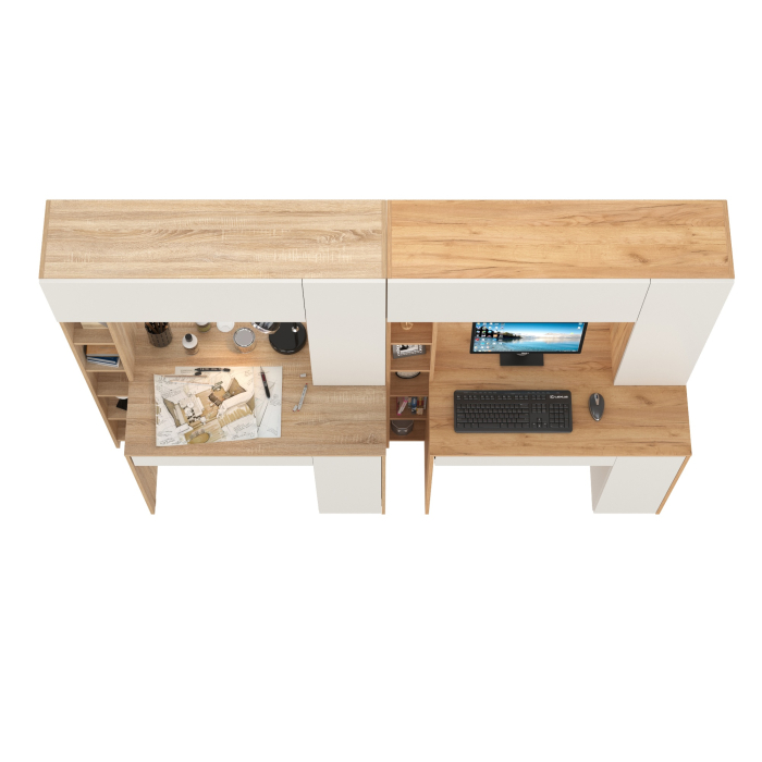 Прямые компьютерные столы, Два стола для домашнего офиса Mobi Комфорт 12.71