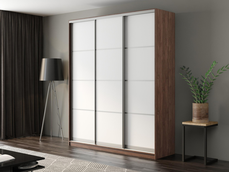 Шкафы-купе, Шкаф-купе Айсберг 210 ШАМОНИ ТЕМНЫЙ (белый/глухой)