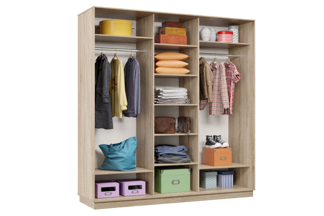 Шкафы-купе 3-х дверные, Шкаф-купе Премьер Лайт 42 (11;08;11) трехдверный