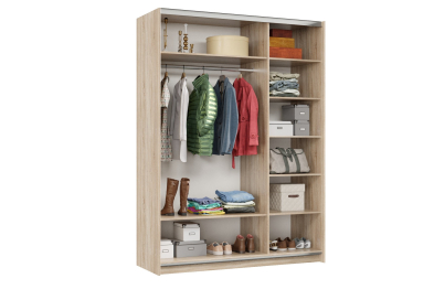 Шкаф-купе Smart 1624 2х дверный (фасады зеркало) профиль серебро