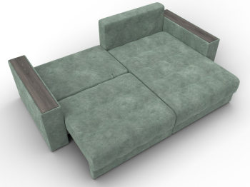 Диван угловой с декором Лига-049 НПБ, велюр BRUT