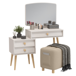 Пуфик с карманом Вики и косметический столик Афина