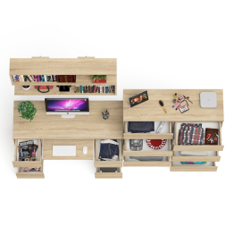 Комод Мори МК1200.10 со столом компьютерно-письменным и полкой сверху