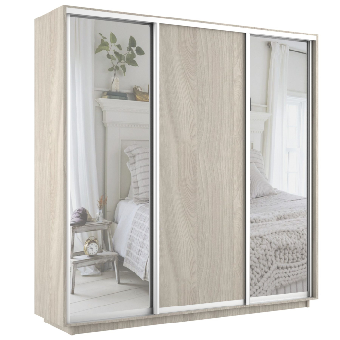 Шкафы-купе, Шкаф-купе Экспресс Медиум (2 зеркала) трио 2400 x 2100 x 600