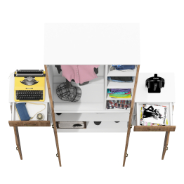 Платяной шкаф с дверками Лидер-8 20Б и тумбочки 3.15 с ящиком и дверками