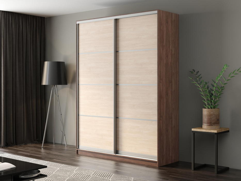 Шкафы-купе, Шкаф-купе Айсберг 170 ШАМОНИ ТЕМНЫЙ (шамони светлый/глухой)