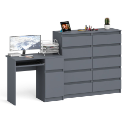 Комод большой МК1200 10-ть ящиков Мори и стол компьютерный МС-1 правый